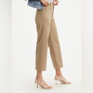 Levi's Women's Ribcage Wide Leg Crop Tan Jeans 26